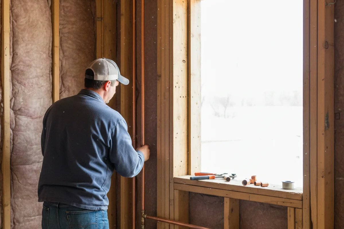 Licensed plumber running new copper supply lines in a Prides Crossing home